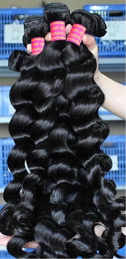 Peruvian Loose Wave Hair Bundles – 100% Brazilian Remy Human Hair (14”, 18”, 22”)