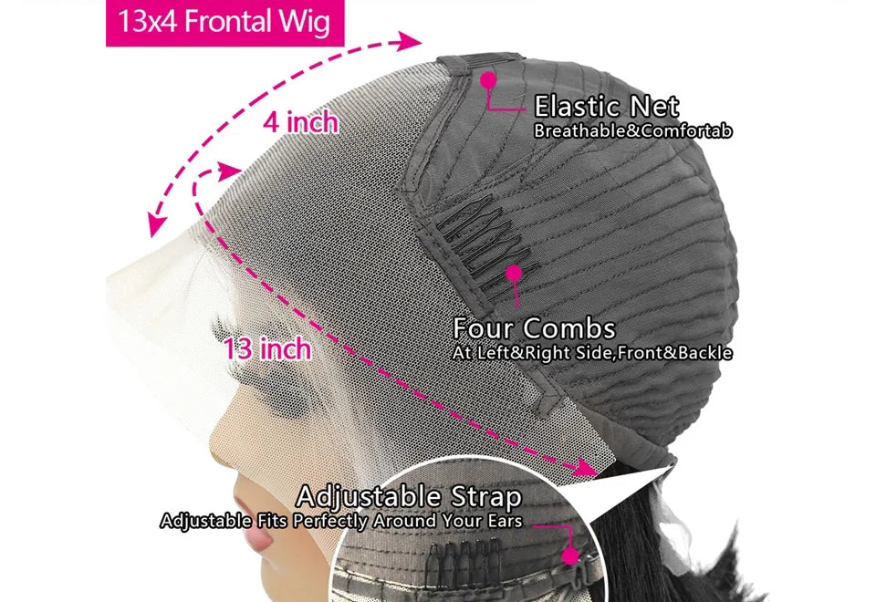 Brazilian Straight 13x4 Lace Front Wig β Pre-Plucked HD Lace β 180% Density β 20β to 30β