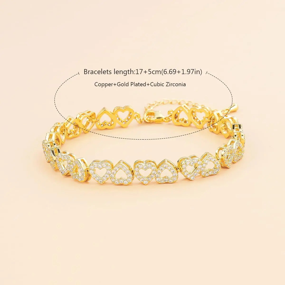 Cubic Heart Bracelet
