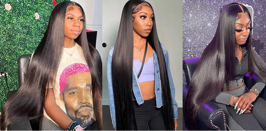 Straight Brazilian Bundles with 13x4 Frontal – Human Hair Weaving Set