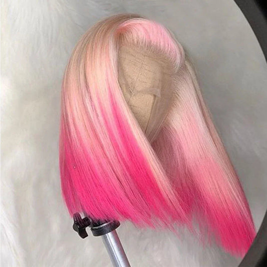 Pink Luxe Bob 12” Lace Frontal Wig (13x4, 180% Density)